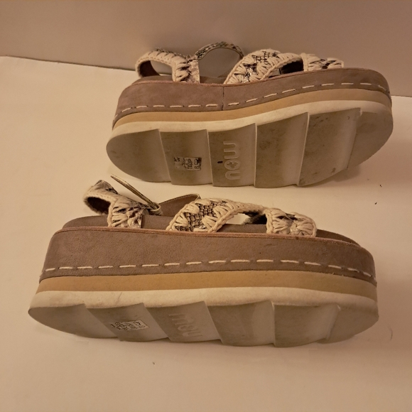 Mou Sandals Women's 38 8 Crochet Platform Comfort Anthropologie Snakeskin - Picture 7 of 8